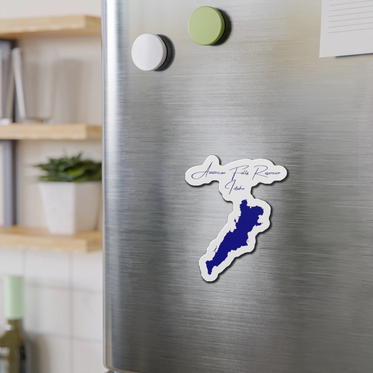 Idaho American Falls Reservoir Die Cut Magnet front position view from context-2 4 x 4.webp