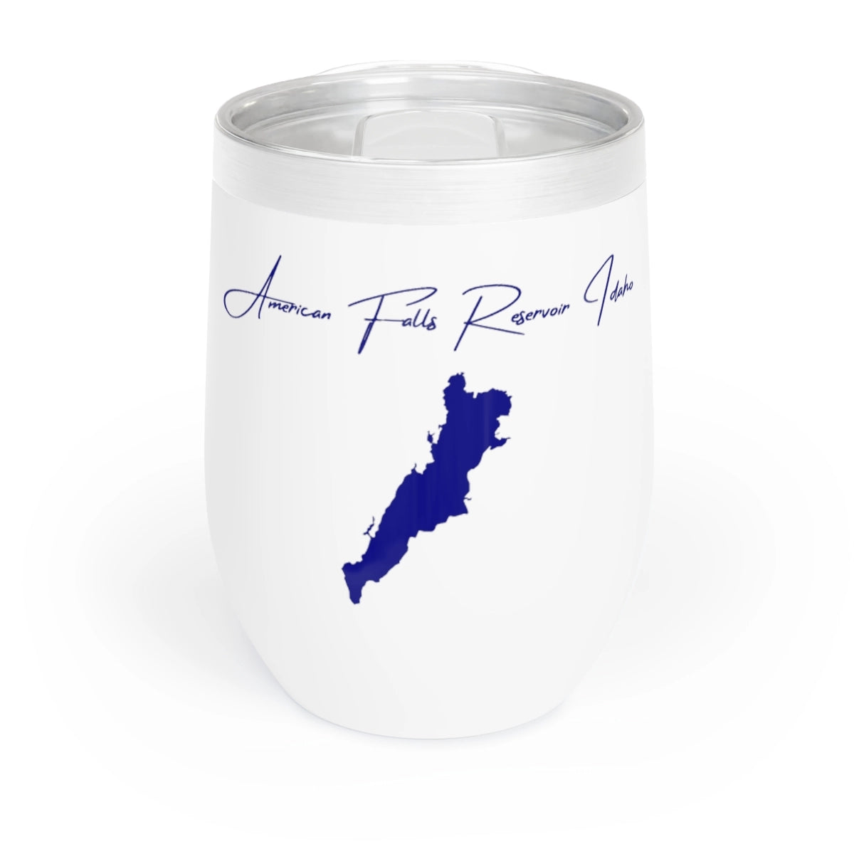 Idaho American Falls Reservoir Wine Tumbler front position view from front white.webp