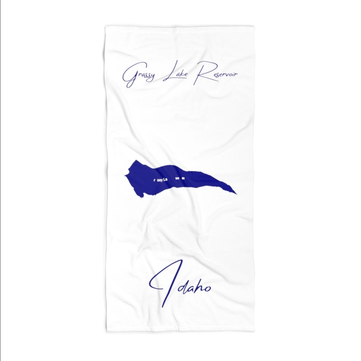 Idaho Grassy Lake Reservoir Beach Towel front position view from front 36 x 72.webp