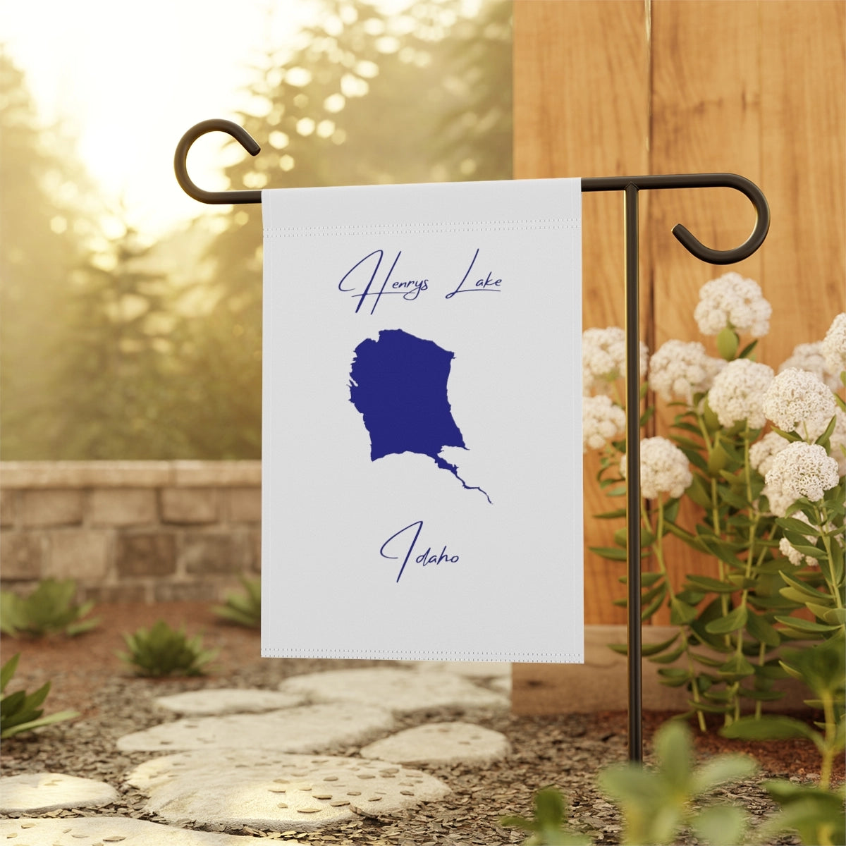 Idaho Henrys Lake Garden Banner other position view from context-1 12'' x 18''.webp