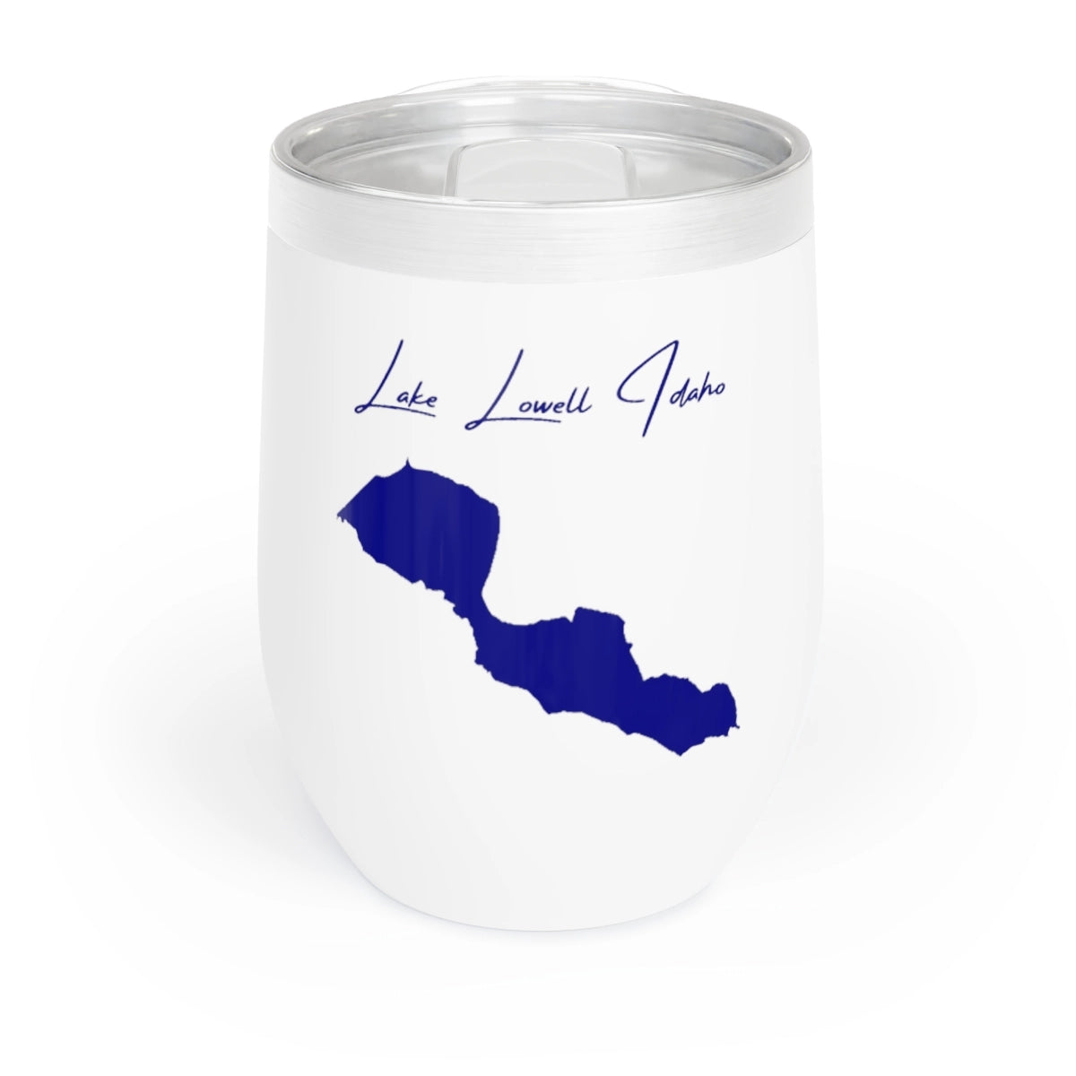 Idaho Lake Lowell Wine Tumbler front position view from front white.webp