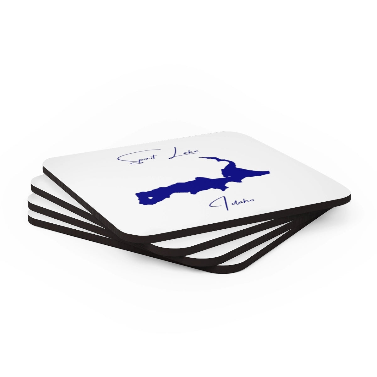 Idaho Spirit Lake Coaster Set front position view from stacked 3.75 x 3.75.webp