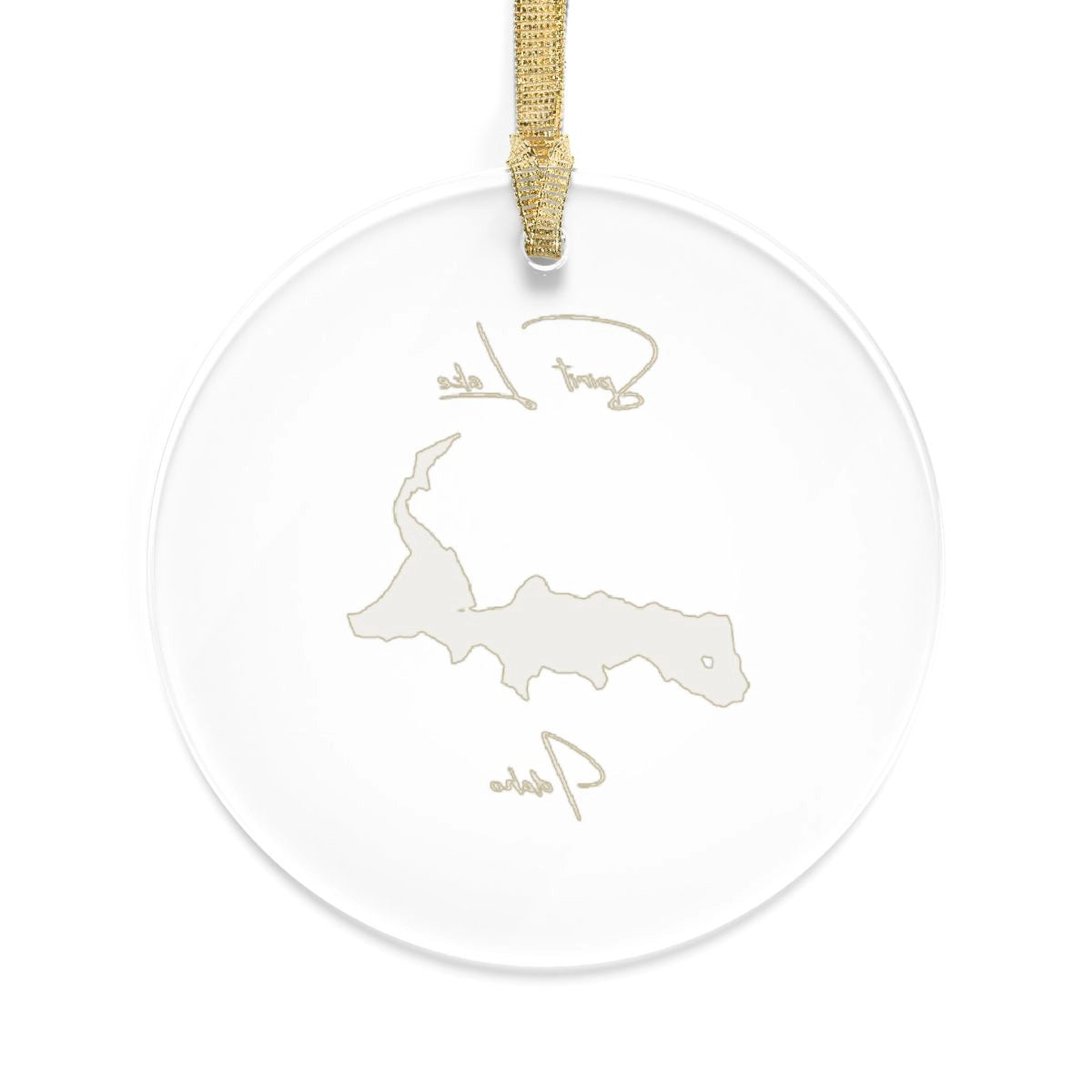 Idaho Spirit Lake Tree Ornament other position view from back round.webp