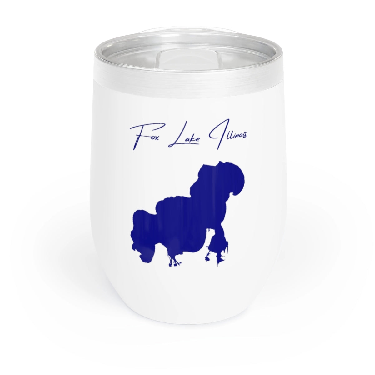 Illinois Fox Lake Wine Tumbler front position view from front white.webp