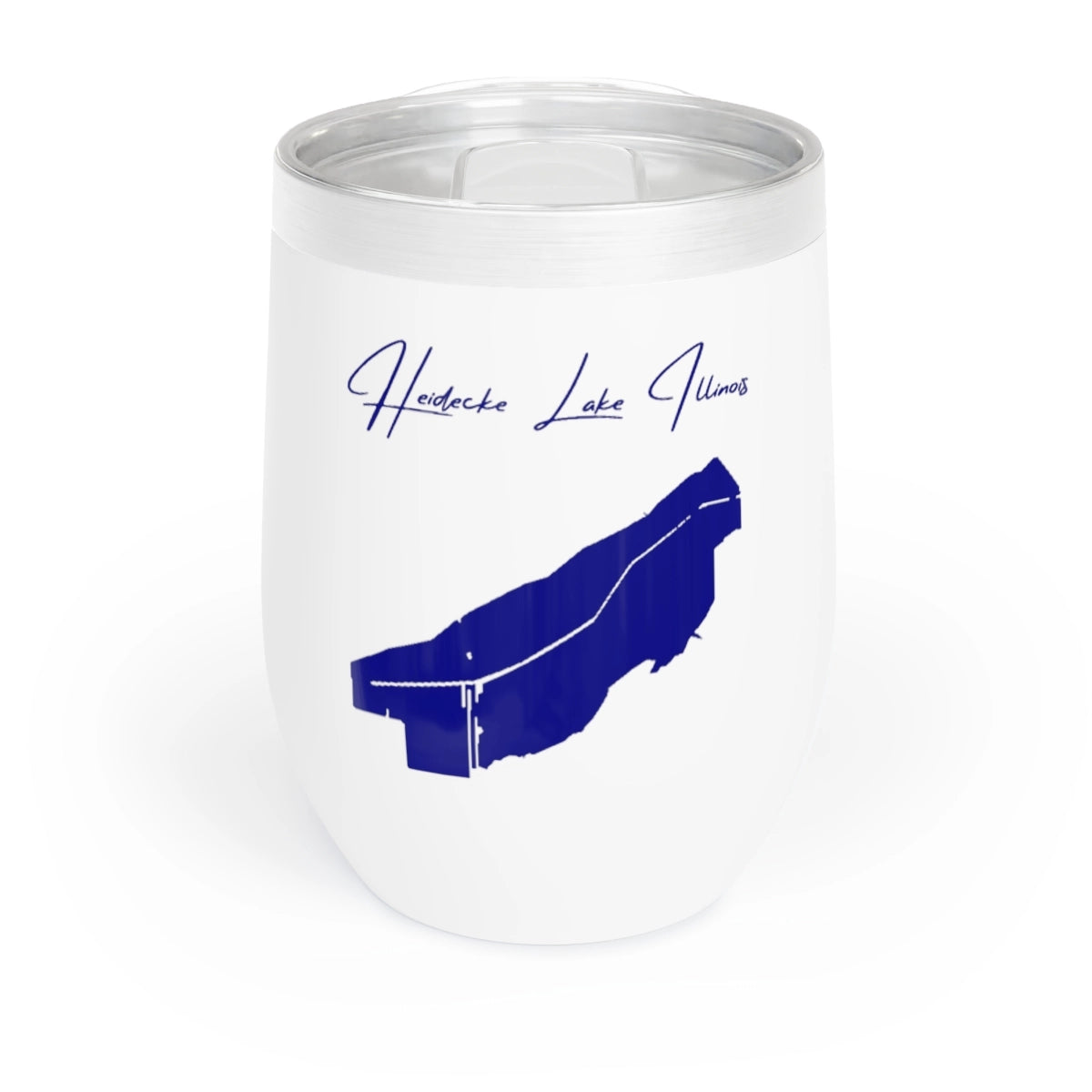 Illinois Heidecke Lake Wine Tumbler front position view from front white.webp