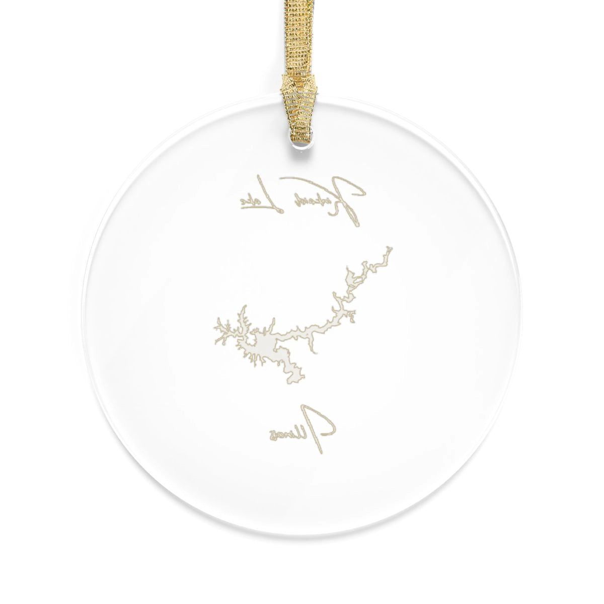 Illinois Kinkaid Lake Tree Ornament other position view from back round.webp