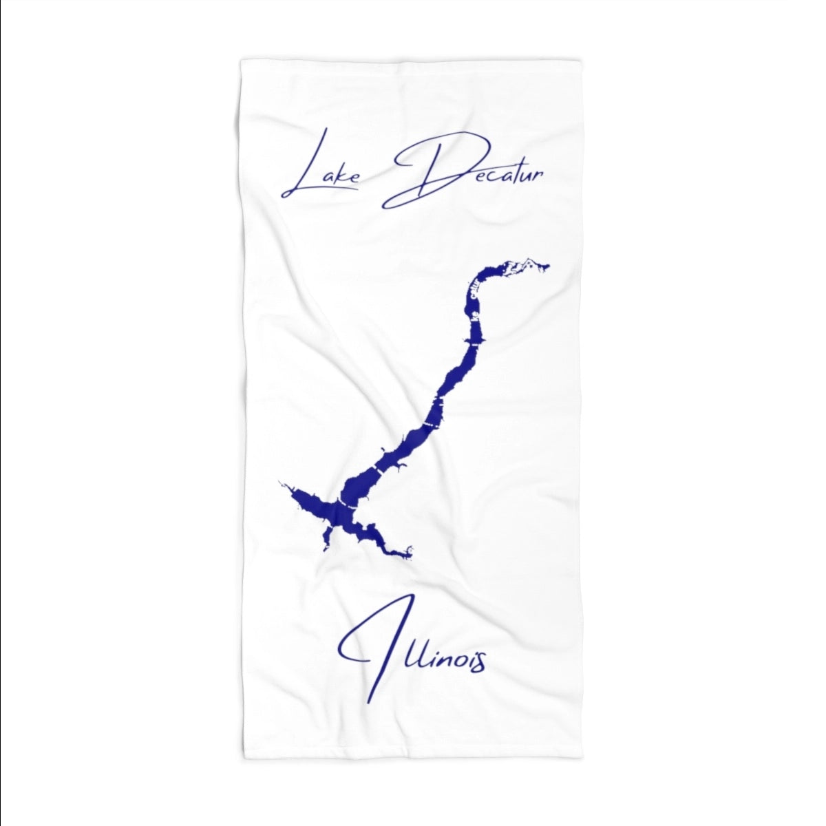 Illinois Lake Decatur Beach Towel front position view from front 36 x 72.webp