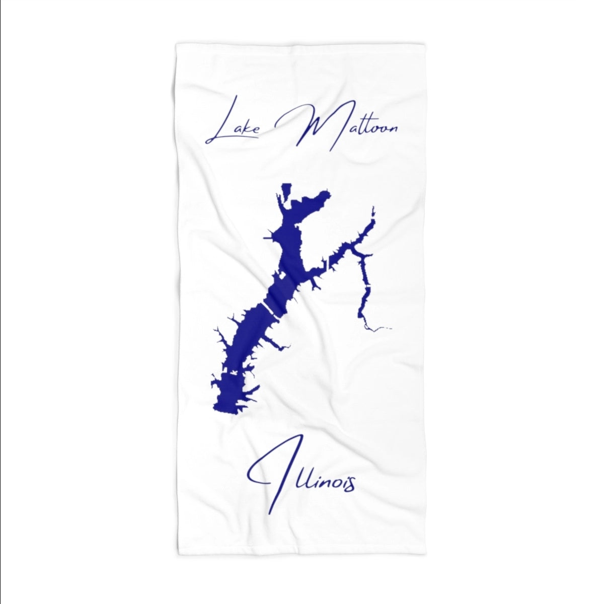 Illinois Lake Mattoon Beach Towel front position view from front 36 x 72.webp