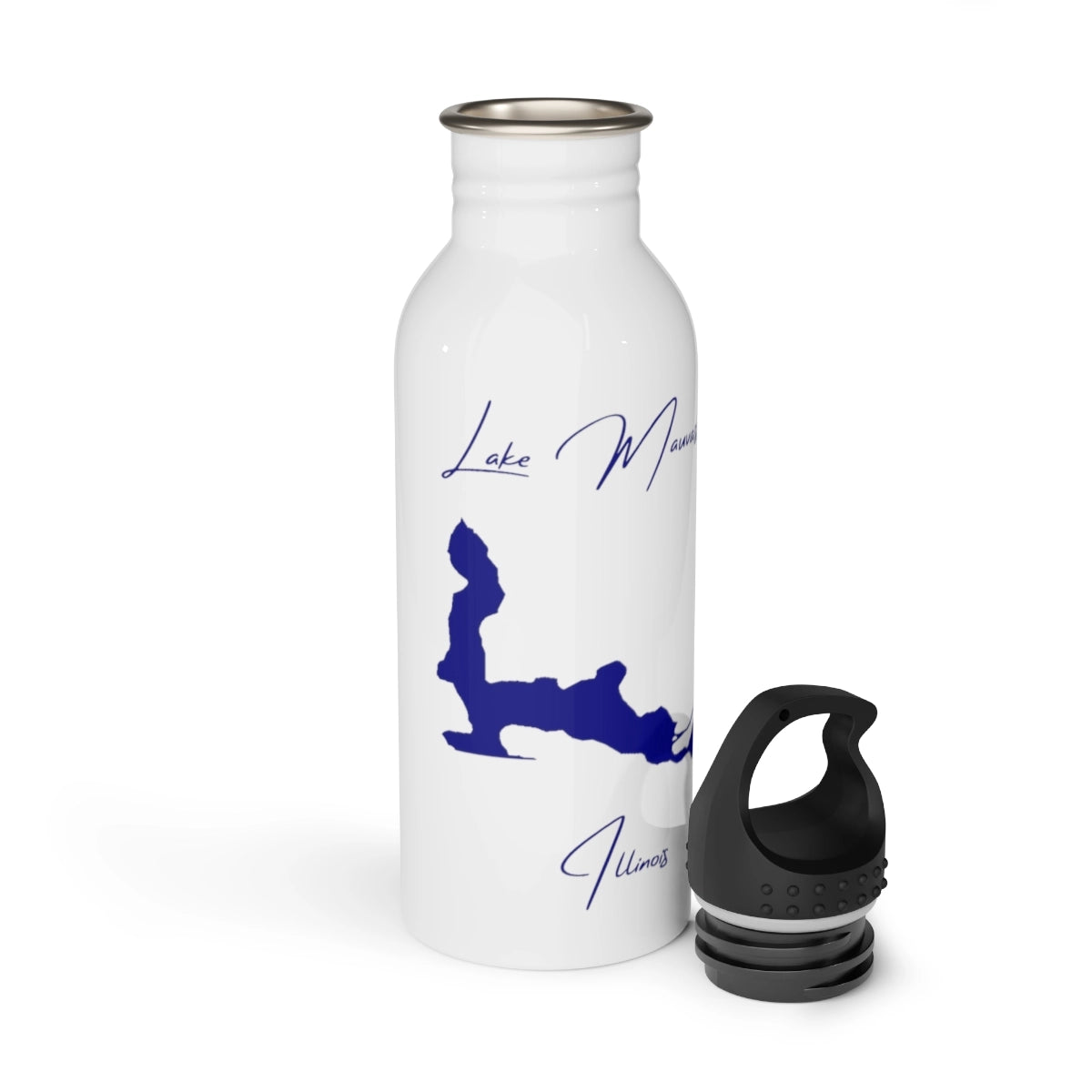 Illinois Lake Mauvaisterre Water bottle other position view from open white.webp