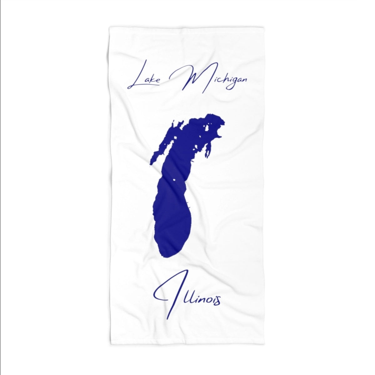 Illinois Lake Michigan Beach Towel front position view from front 36 x 72.webp