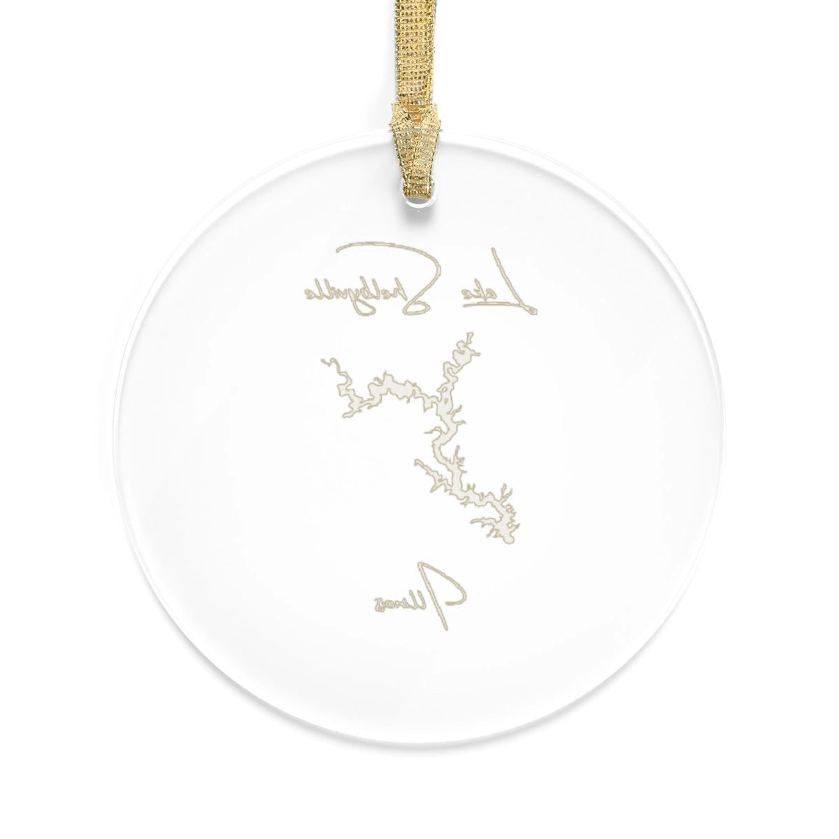 Illinois Lake Shelbyville Tree Ornament other position view from back round.webp