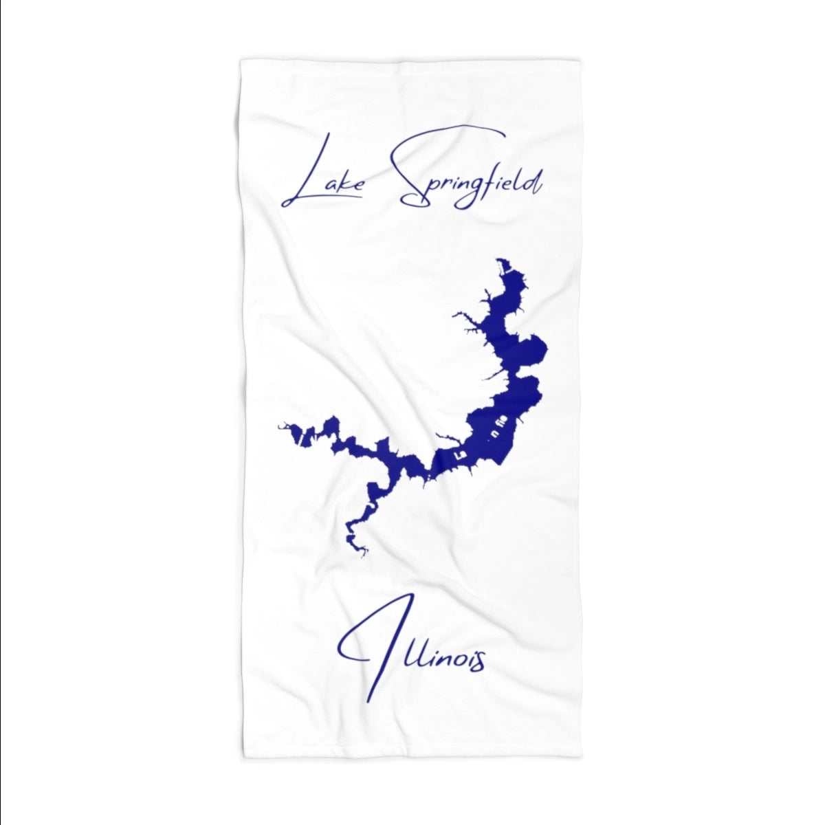 Illinois Lake Springfield Beach Towel front position view from front 36 x 72.webp