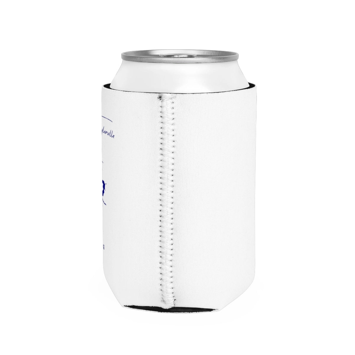 Illinois Lake Taylorville Can Koozie all position view from right white.webp