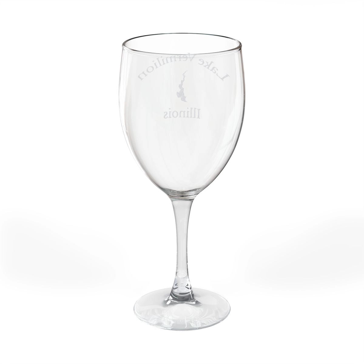 Illinois Lake Vermilion Engraved Wine Glass other position view from back 10.5oz.webp