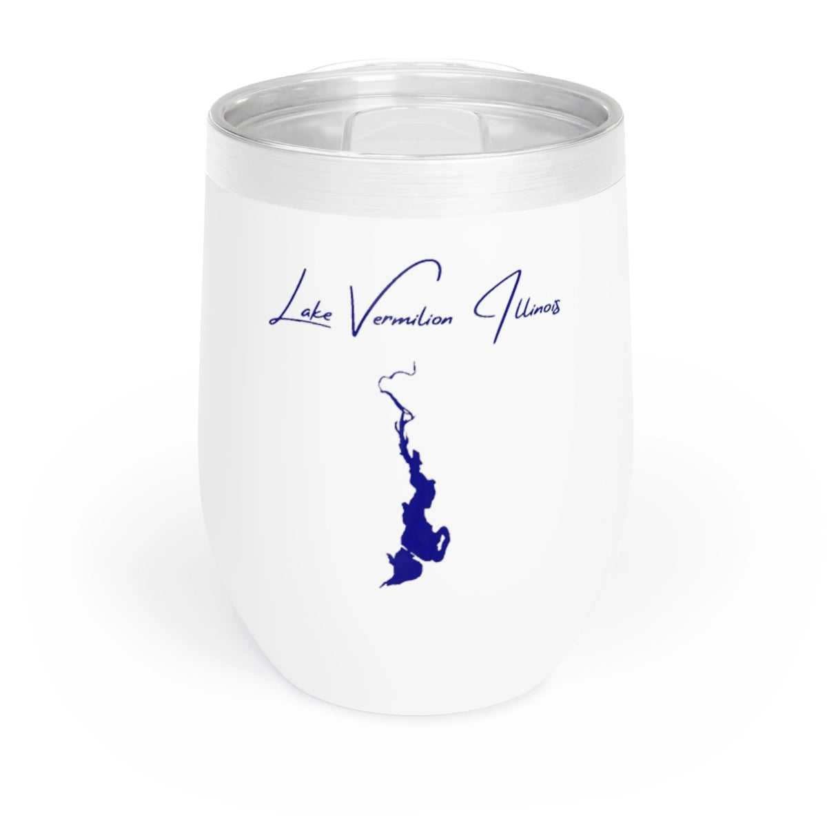 Illinois Lake Vermilion Wine Tumbler front position view from front white.webp