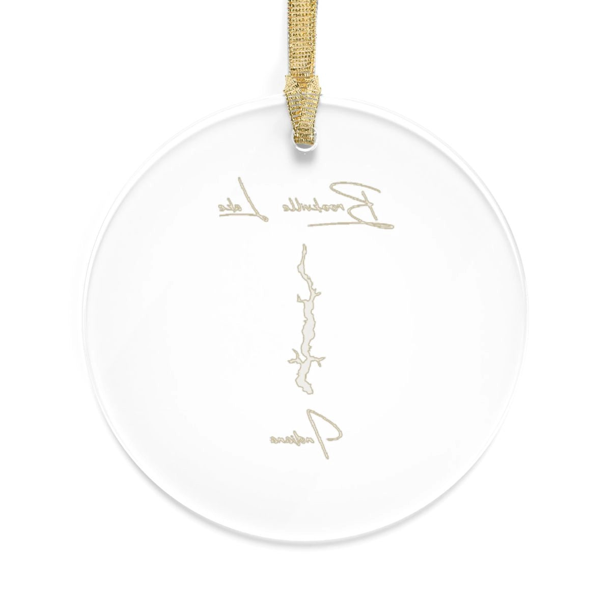 Indiana Brookville Lake Tree Ornament other position view from back round.webp