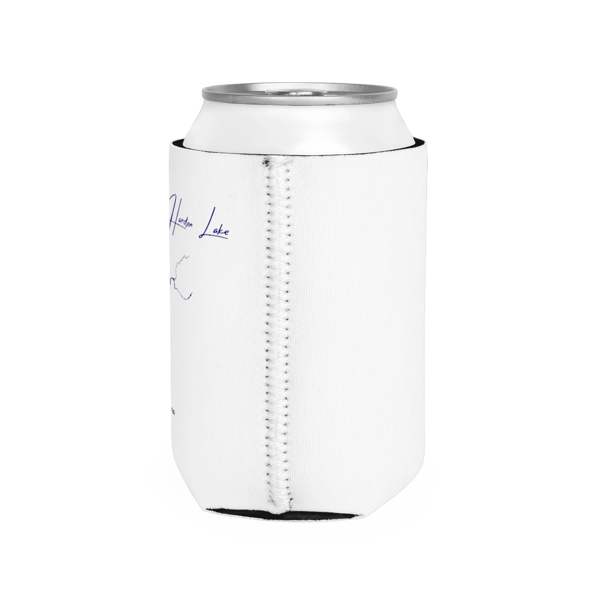 Indiana Cecil M. Harden Lake Can Koozie all position view from right white.webp