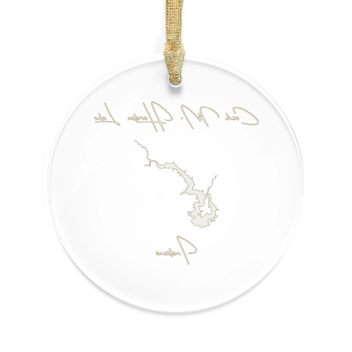Indiana Cecil M. Harden Lake Tree Ornament other position view from back round.webp