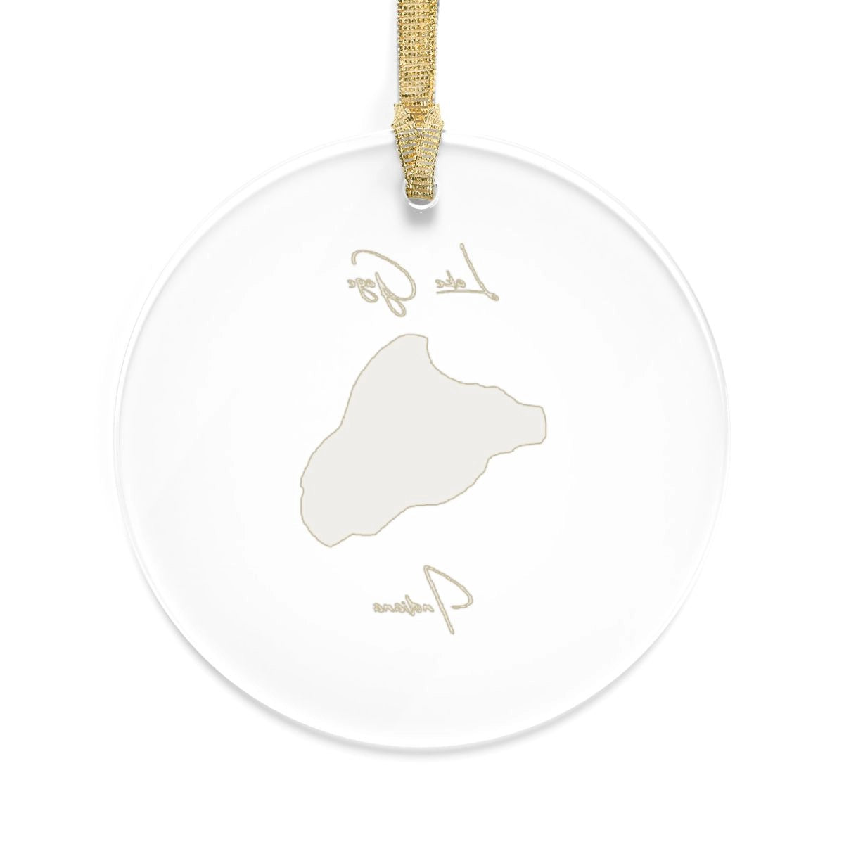 Indiana Lake Gage Tree Ornament other position view from back round.webp