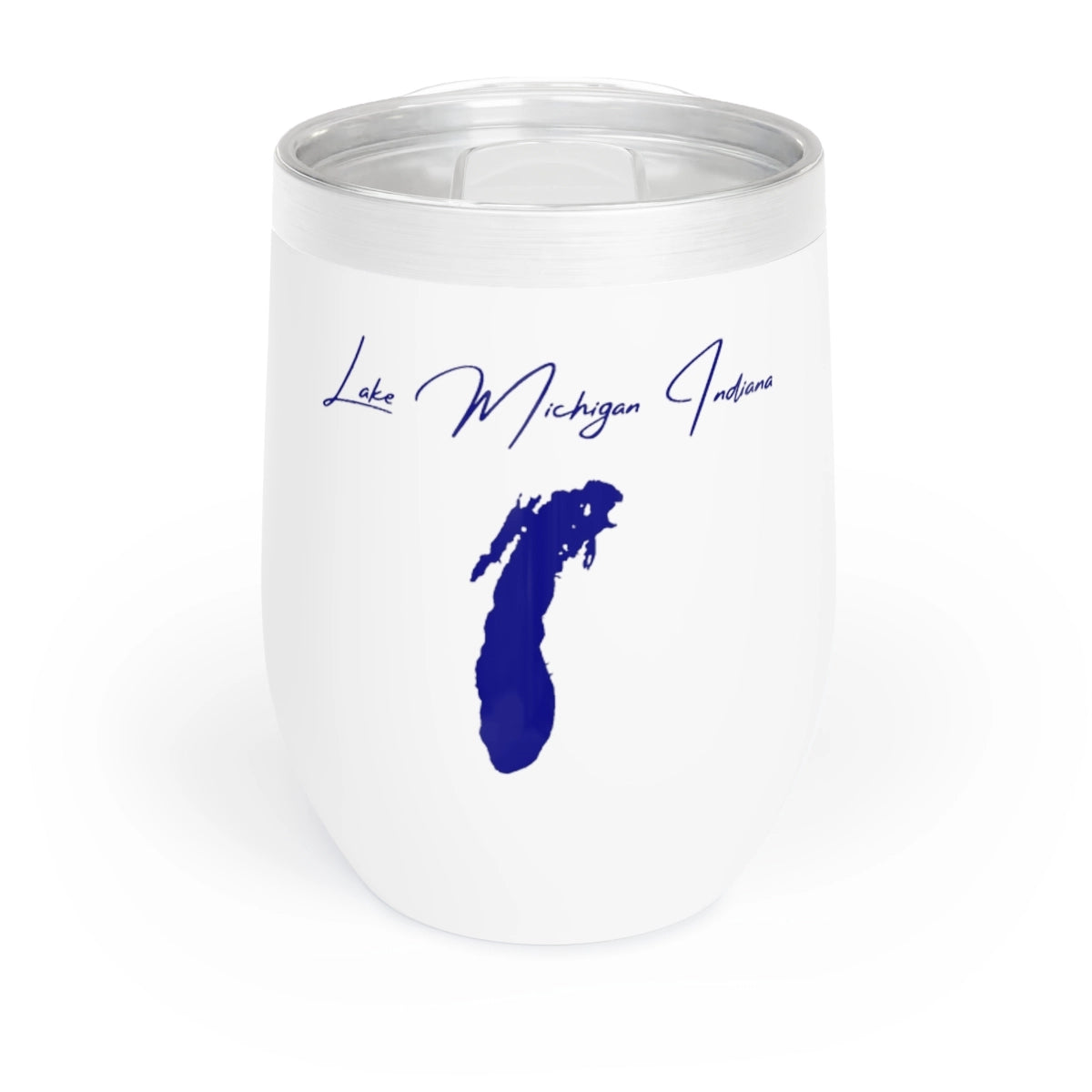 Indiana Lake Michigan Wine Tumbler front position view from front white.webp