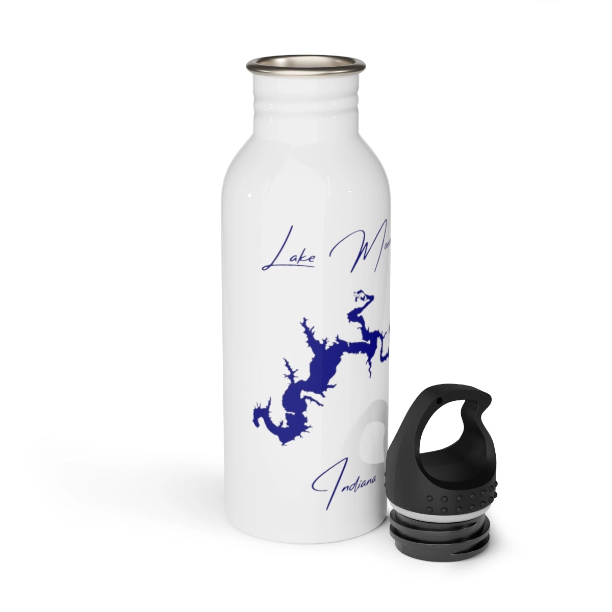 Indiana Lake Monroe Water bottle other position view from open white.webp