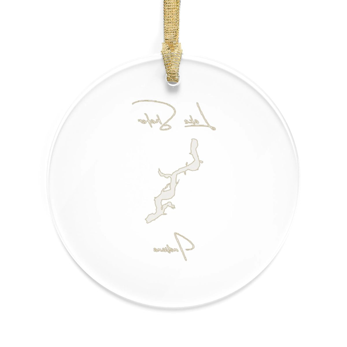 Indiana Lake Shafer Tree Ornament other position view from back round.webp