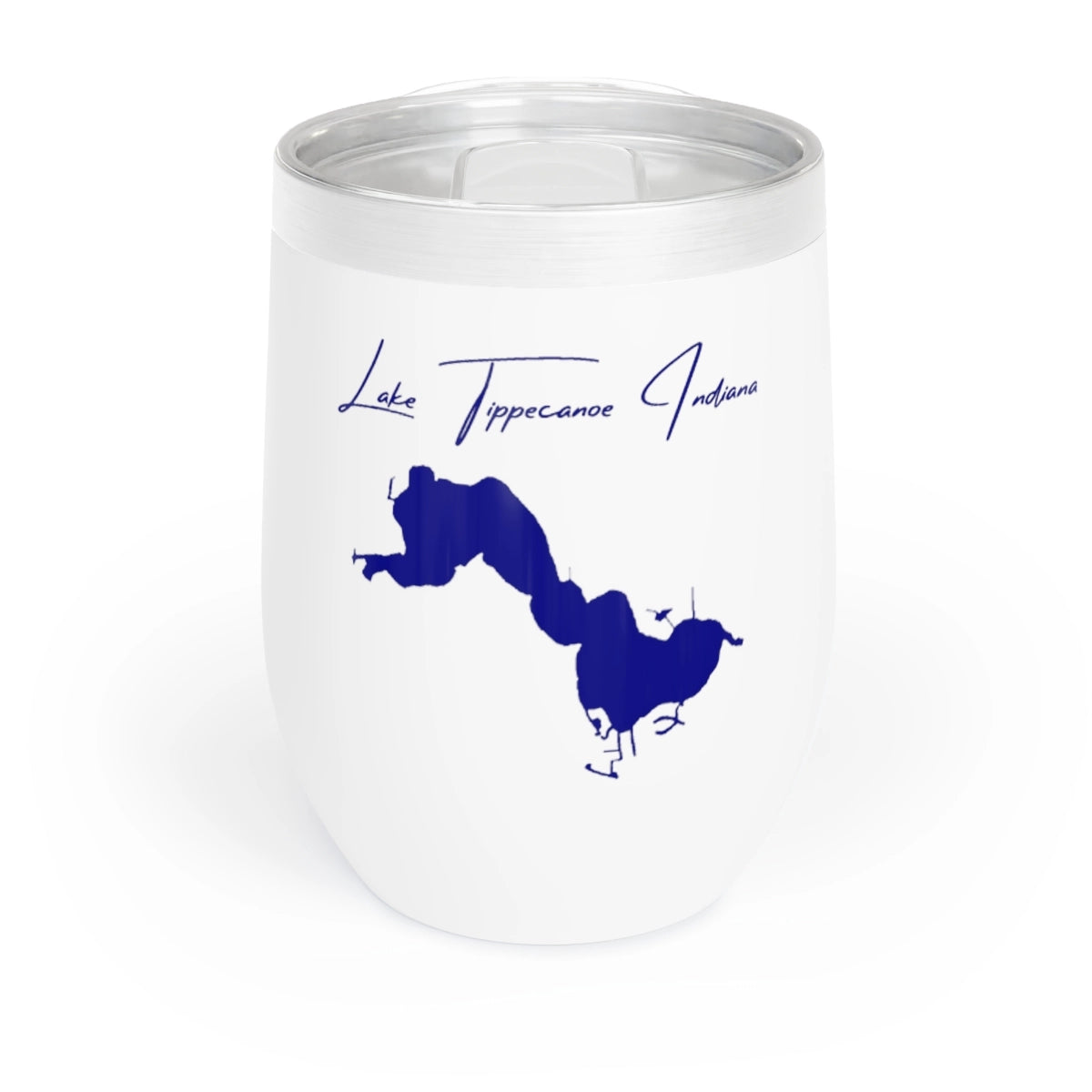 Indiana Lake Tippecanoe Wine Tumbler front position view from front white.webp