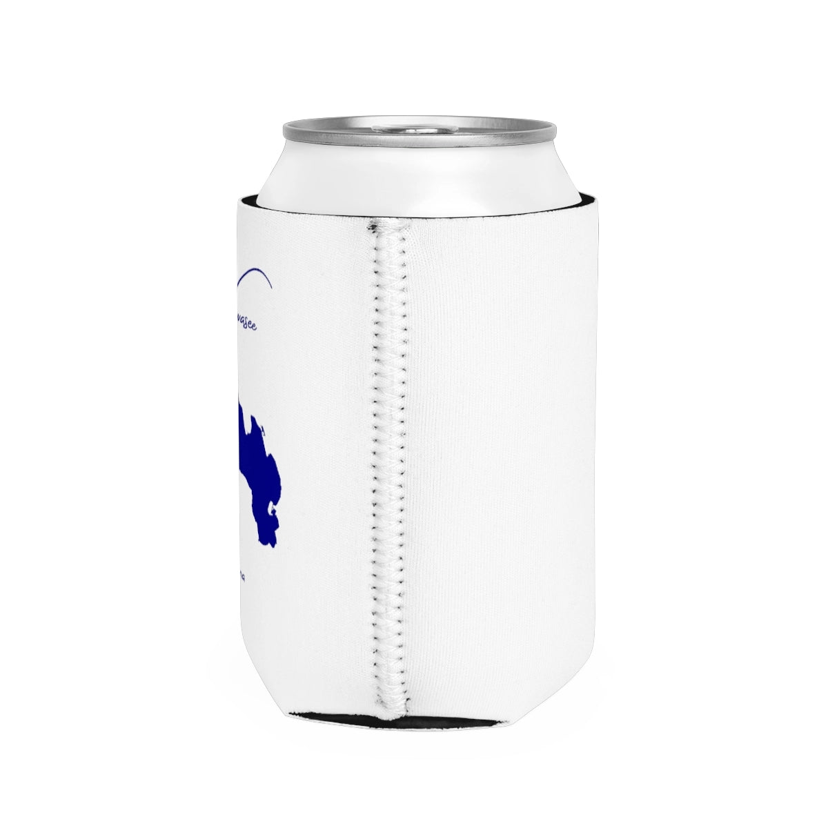 Indiana Lake Wawasee Can Koozie all position view from right white.webp