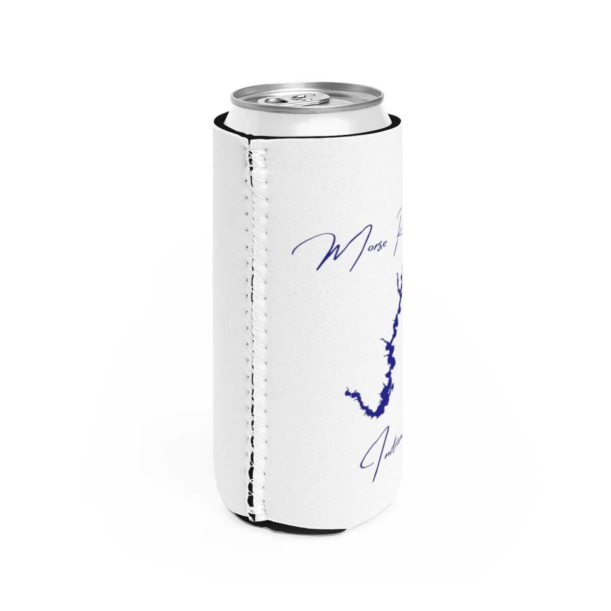 Indiana Morse Reservoir Slim Can Koozie all position view from right white.webp