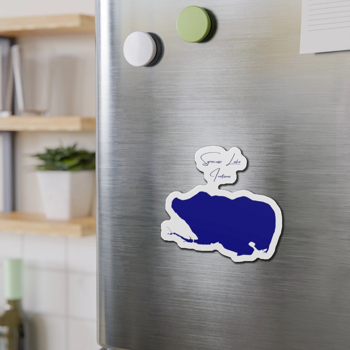 Indiana Syracuse Lake Die Cut Magnet front position view from context-2 4 x 4.webp