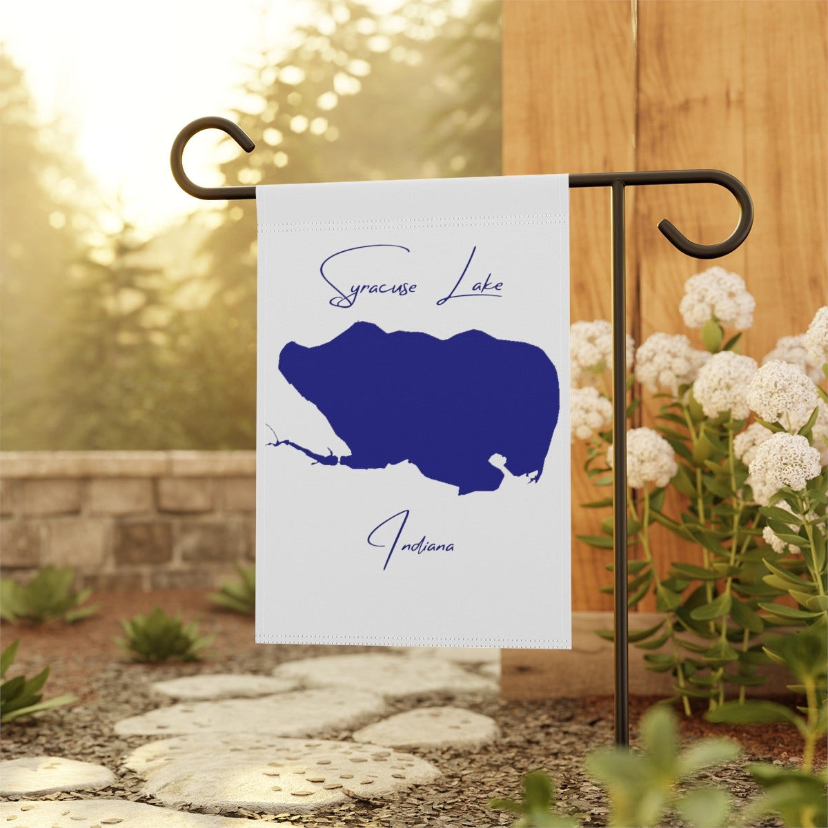 Indiana Syracuse Lake Garden Banner other position view from context-1 12'' x 18''.webp