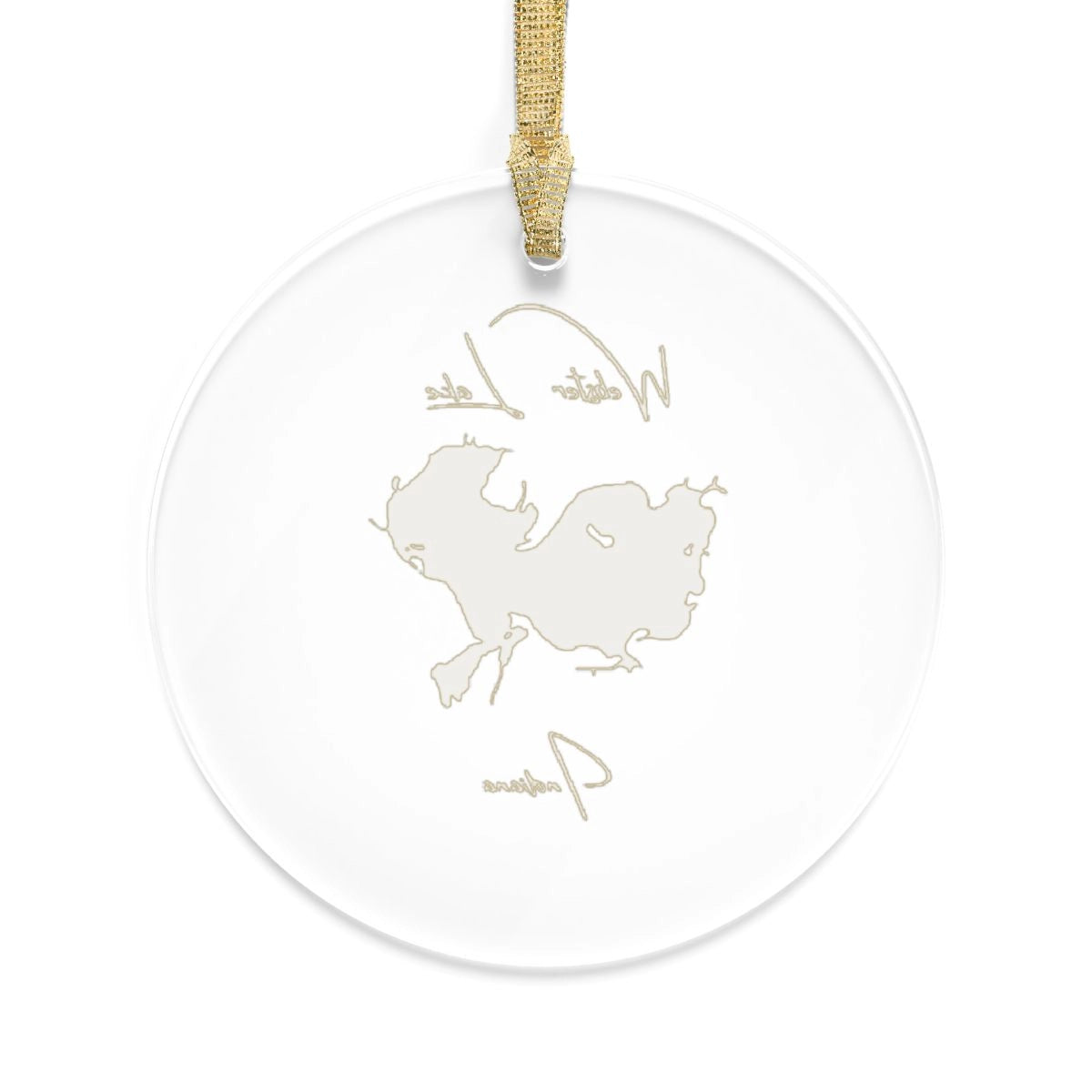 Indiana Webster Lake Tree Ornament other position view from back round.webp