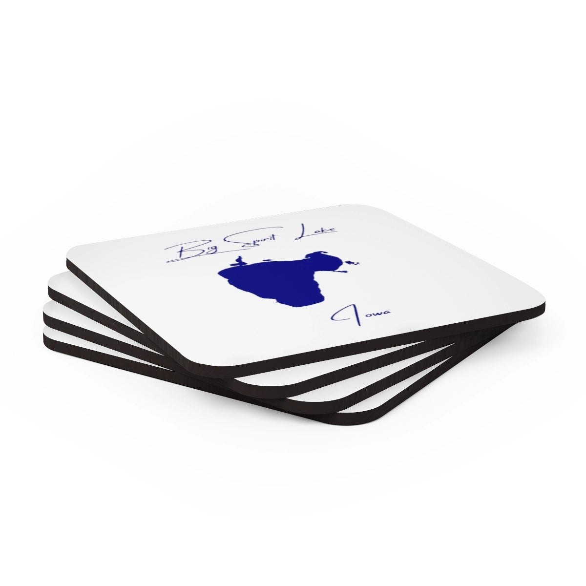 Iowa Big Spirit Lake Coaster Set front position view from stacked 3.75 x 3.75.webp