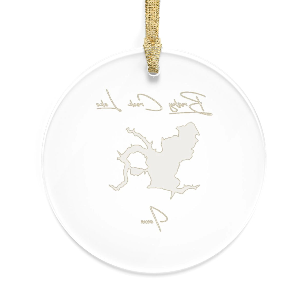 Iowa Brushy Creek Lake Tree Ornament other position view from back round.webp
