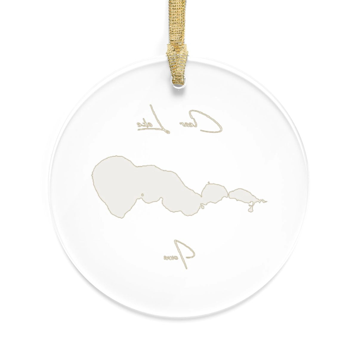 Iowa Clear Lake Tree Ornament other position view from back round.webp