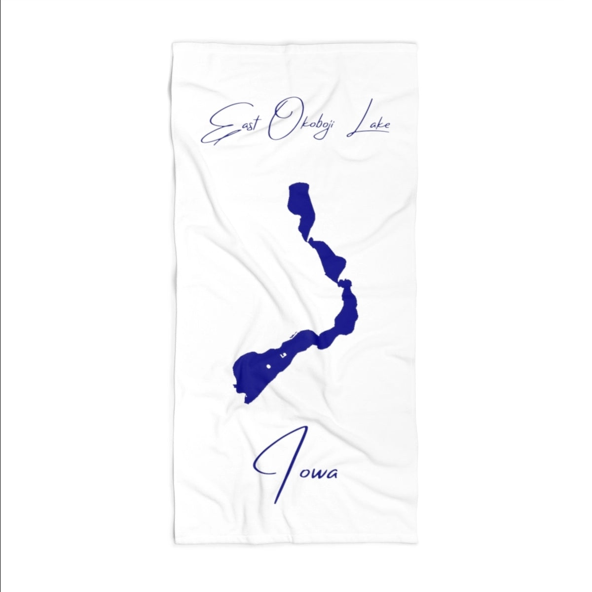 Iowa East Okoboji Lake Beach Towel front position view from front 36 x 72.webp