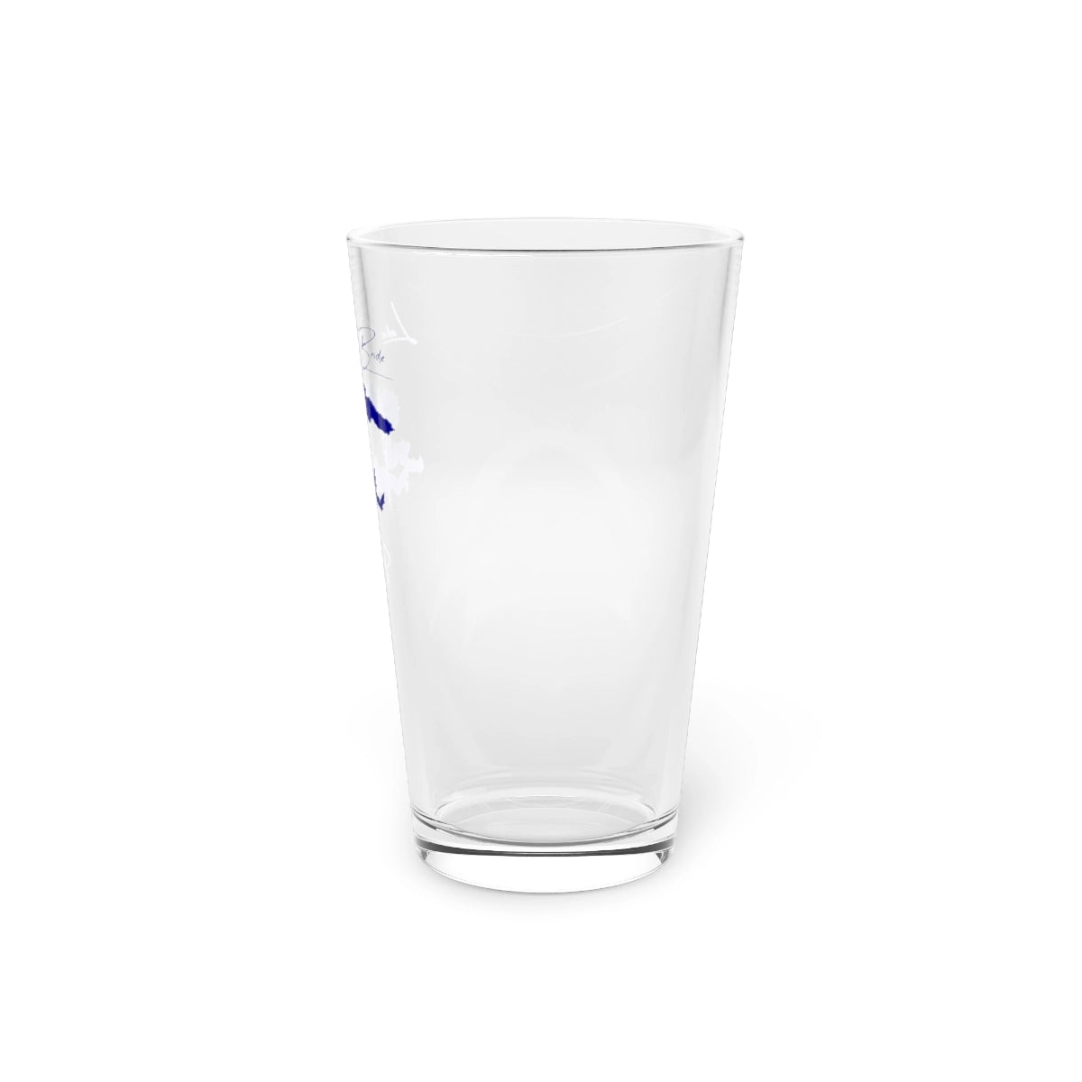 Iowa Lake MacBride 16oz Pint Glass front position view from right 16oz.webp