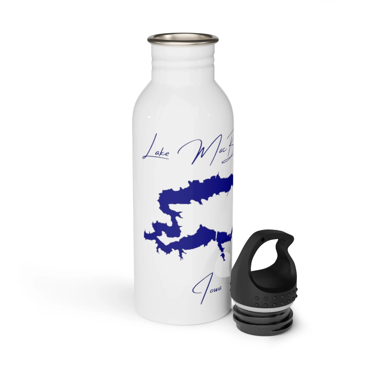Iowa Lake MacBride Water bottle other position view from open white.webp