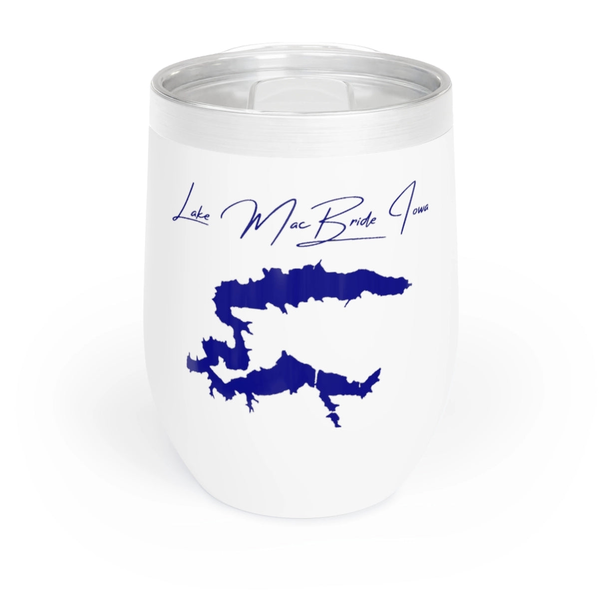 Iowa Lake MacBride Wine Tumbler front position view from front white.webp