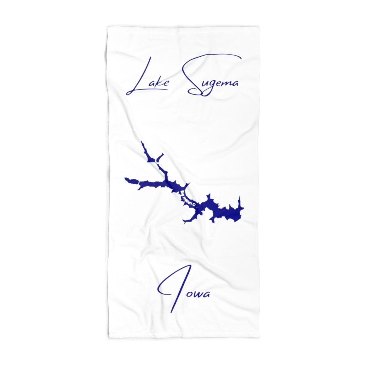 Iowa Lake Sugema Beach Towel front position view from front 36 x 72.webp