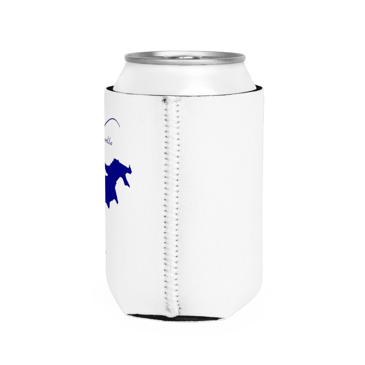 Iowa Lake Wapello Can Koozie all position view from right white.webp