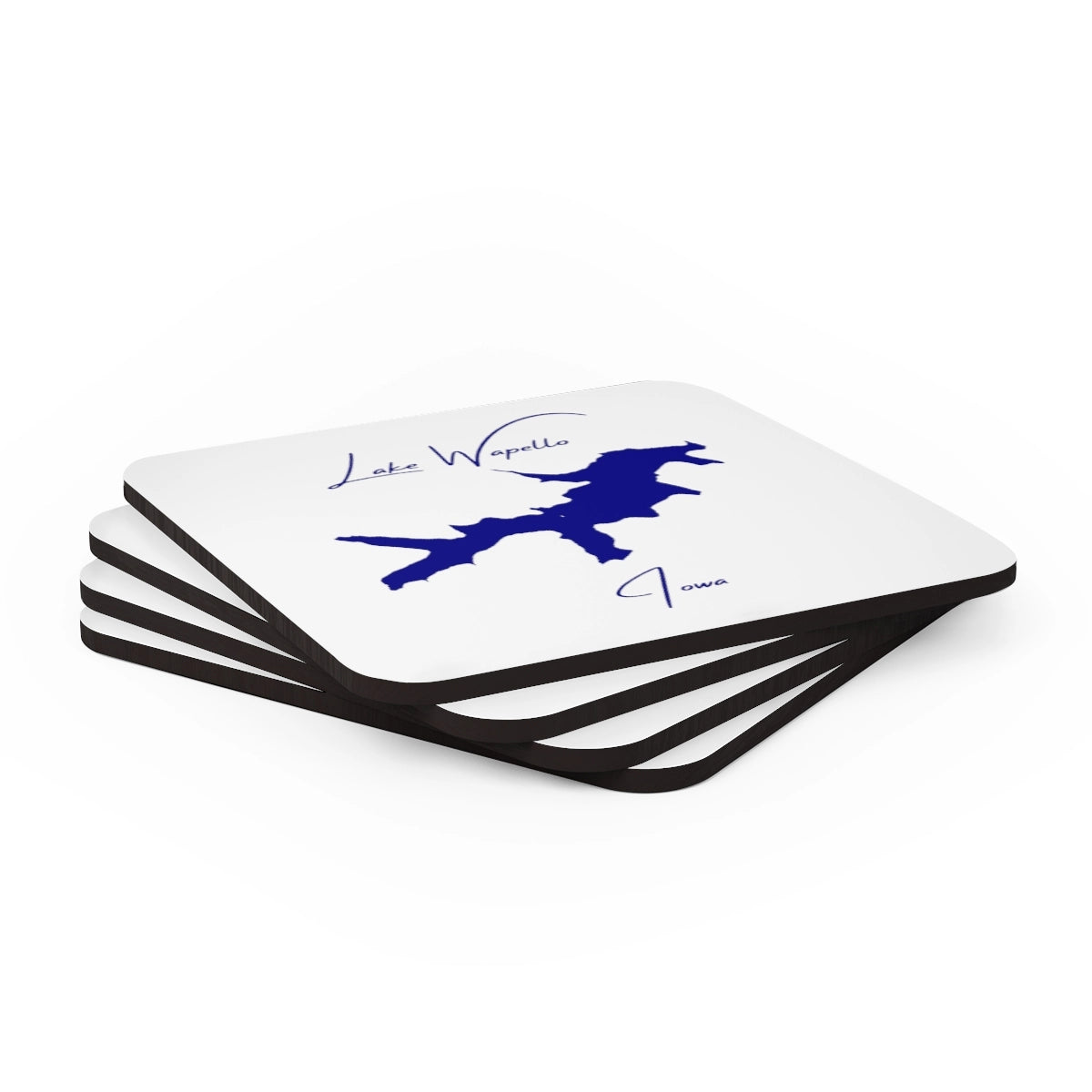 Iowa Lake Wapello Coaster Set front position view from stacked 3.75 x 3.75.webp
