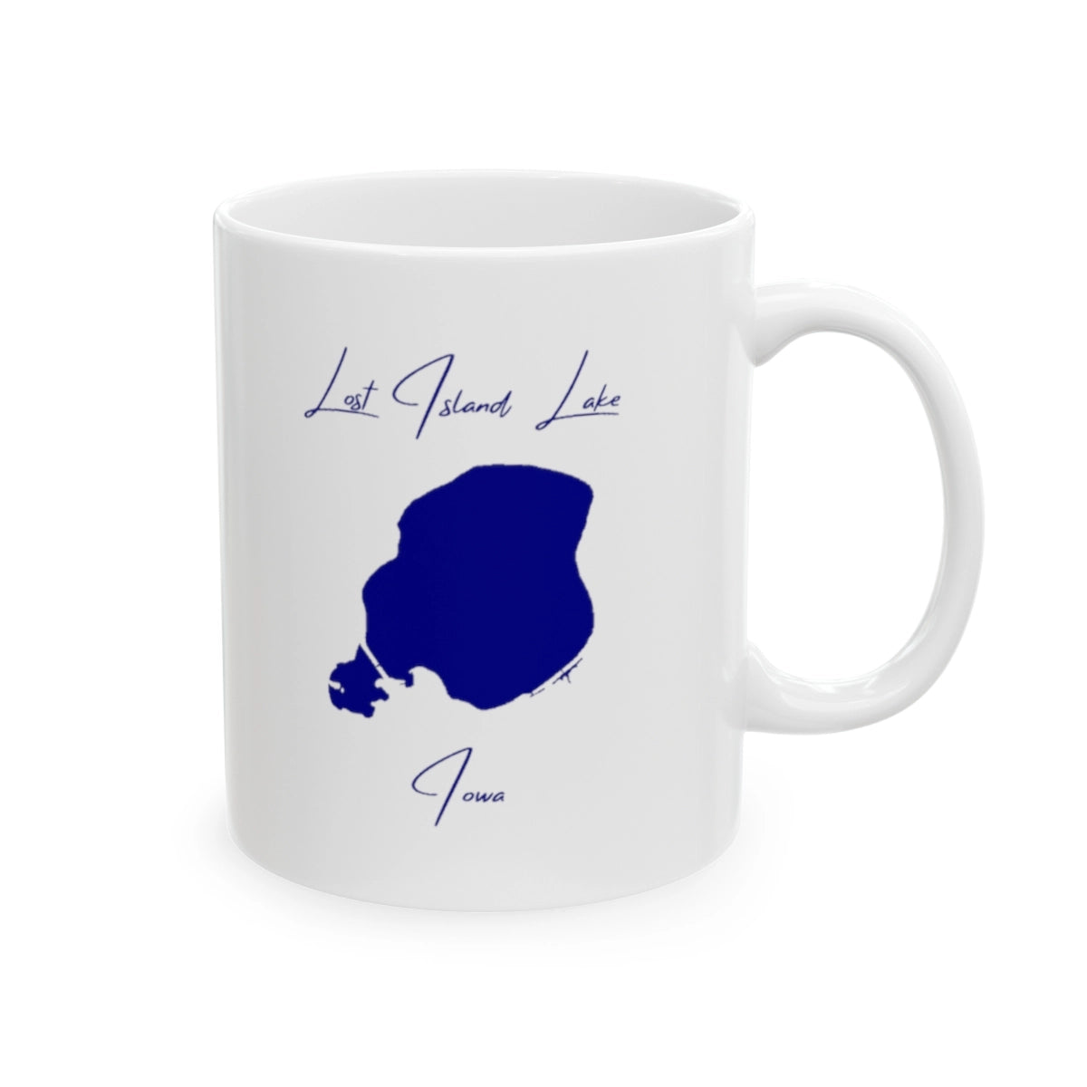 Iowa Lost Island Lake Ceramic Mug other position view from right 11oz.webp