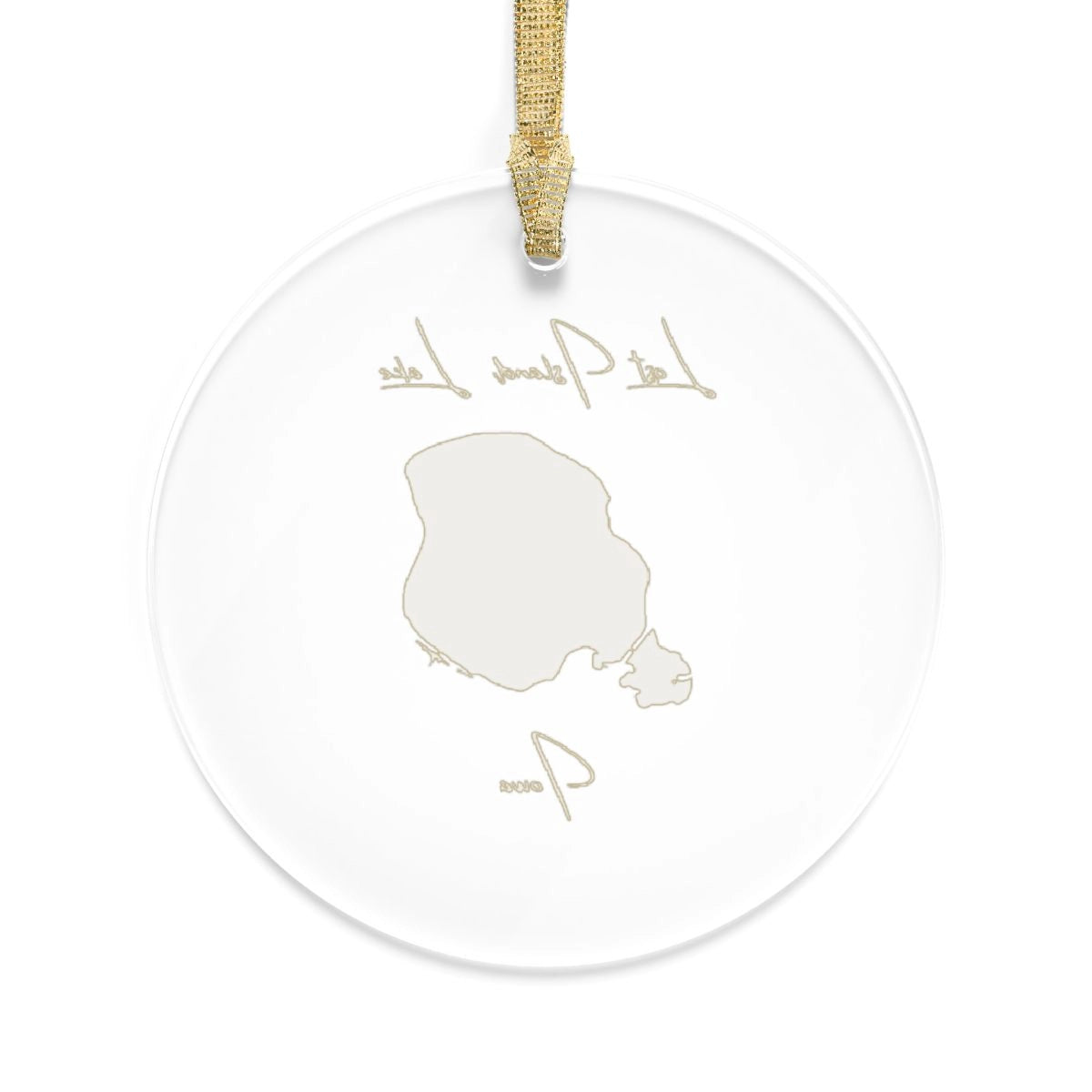 Iowa Lost Island Lake Tree Ornament other position view from back round.webp
