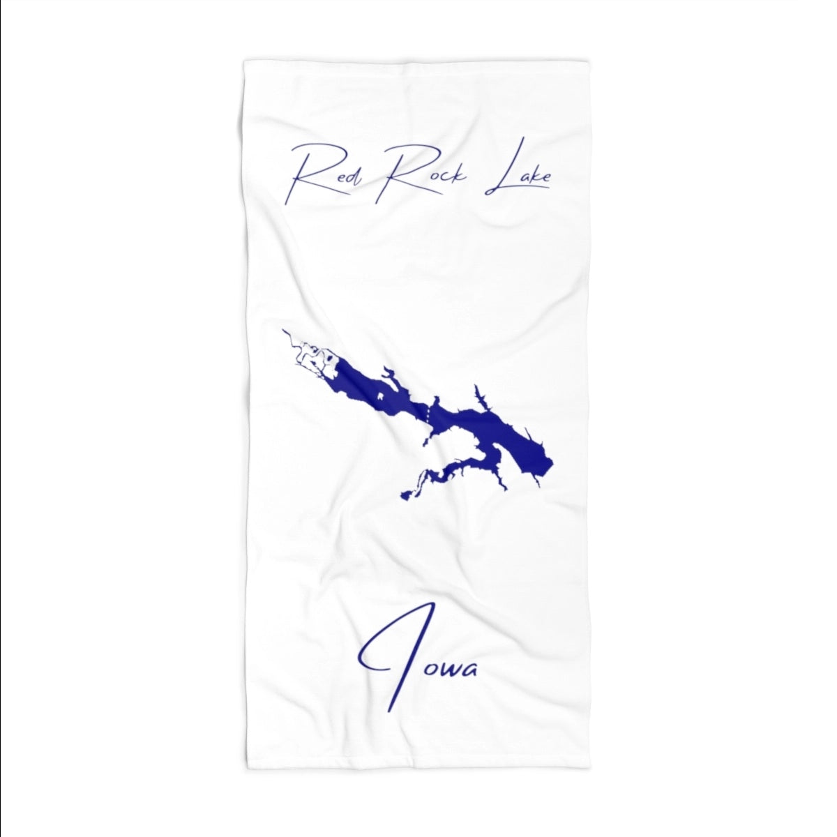 Iowa Red Rock Lake Beach Towel front position view from front 36 x 72.webp