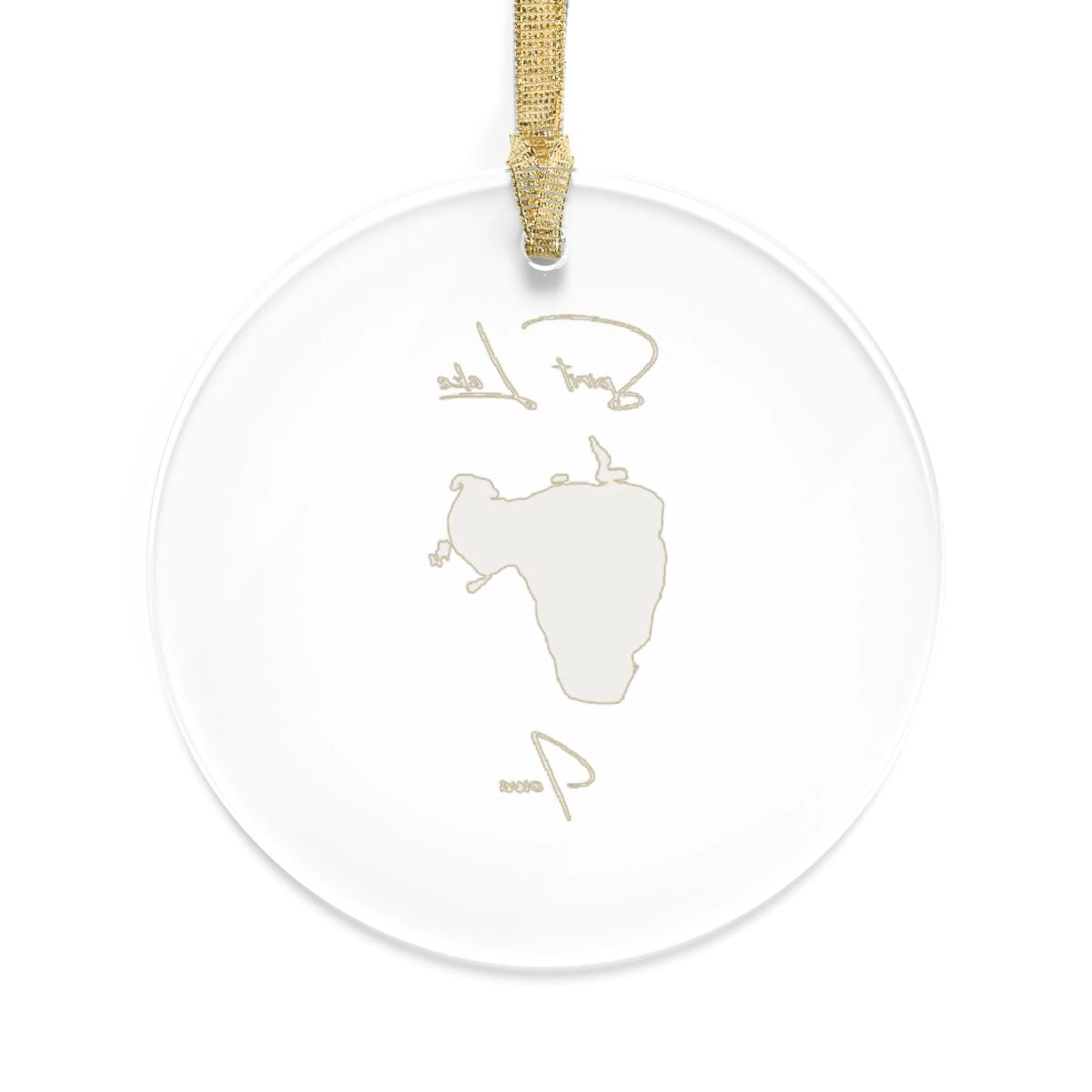 Iowa Spirit Lake Tree Ornament other position view from back round.webp