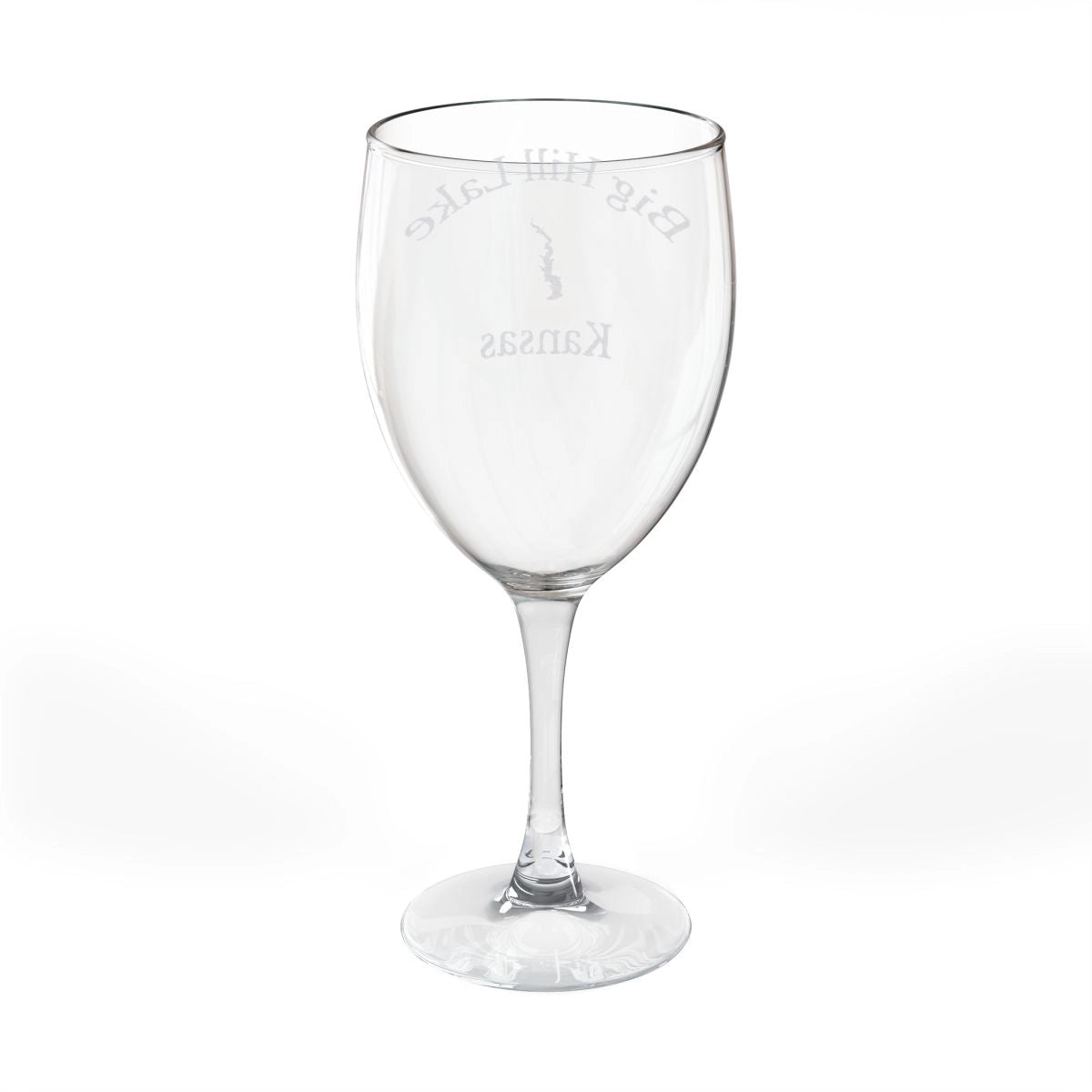 Kansas Big Hill Lake Engraved Wine Glass other position view from back 10.5oz.webp