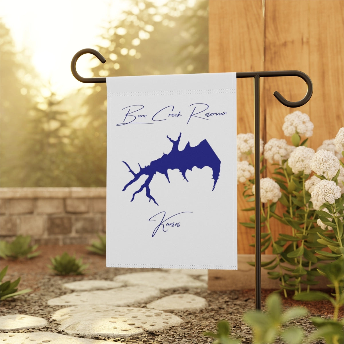 Kansas Bone Creek Reservoir Garden Banner other position view from context-1 12'' x 18''.webp