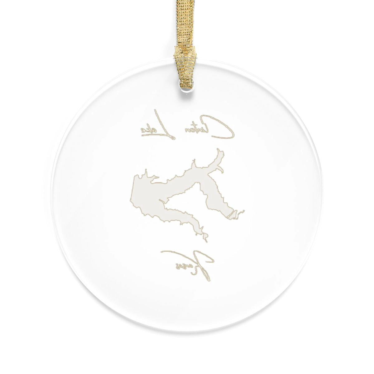 Kansas Clinton Lake Tree Ornament other position view from back round.webp