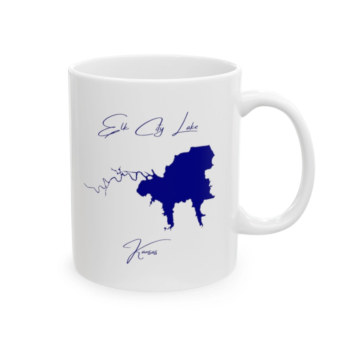 Kansas Elk City Lake Ceramic Mug other position view from right 11oz.webp